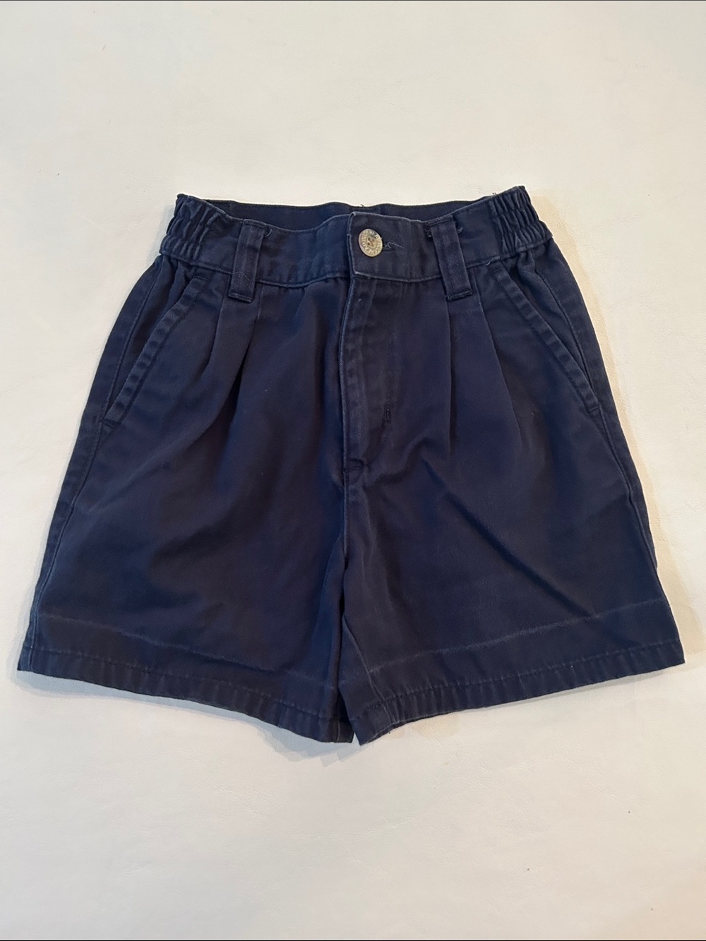 Vintage Duck Head Navy Pleated Kids Shorts